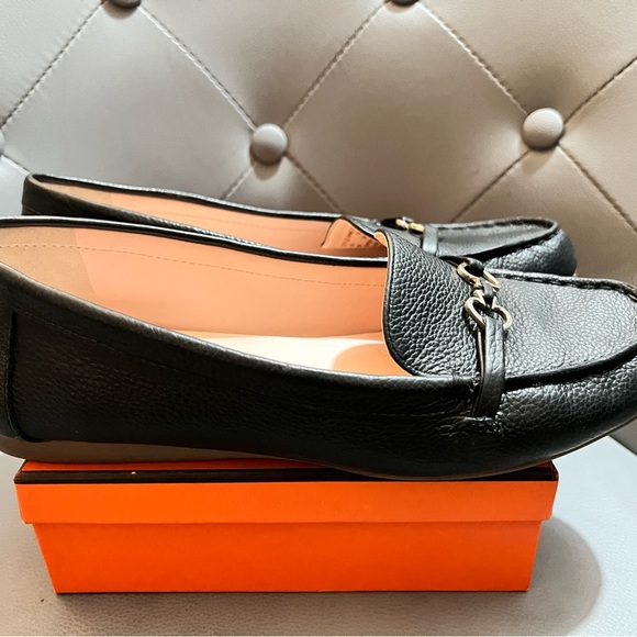 Kate Spade leather loafers with Spade ♠️ gold-hardware charms - Picture 3 of 5